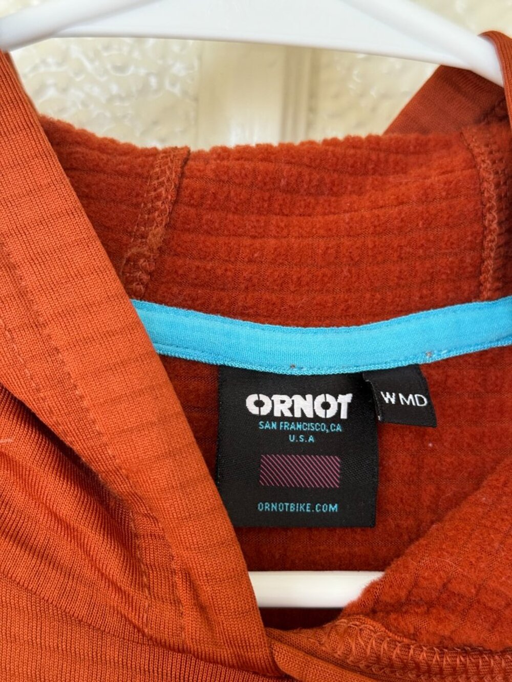 Ornot Rust Micro Grid Hooded Pullover - Picture 5 of 6